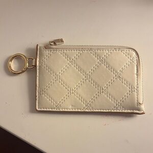 a new day Cream Quilted Key & Card Holder